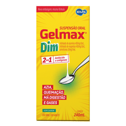 Gelmax 240ml Hortelã - Antiácido e Digestivo