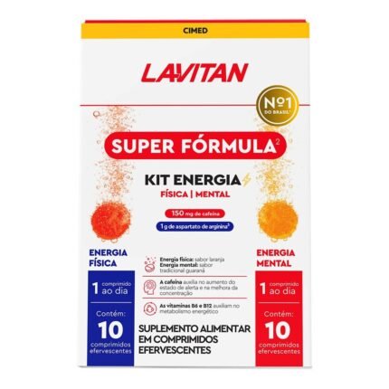 Lavitan Kit Físico e Mental 10 comprimidos efervescentes cada - Cafeína + Arginina