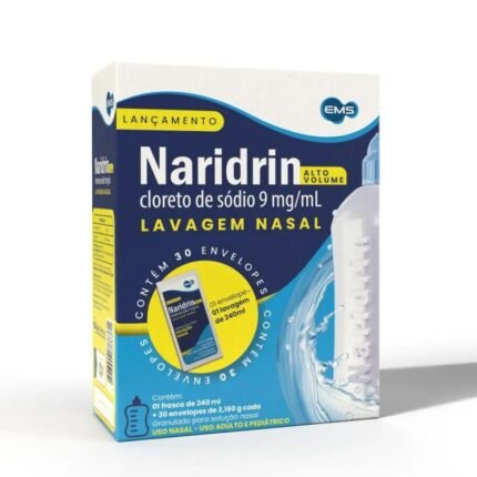 Naridrin Alto Volume (Cloreto de Sódio) 9mg/ml 30 envelopes + Frasco 240ml
