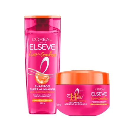 Kit L'Oréal Paris Elseve Liso dos Sonhos Shampoo 400ml + Creme de Tratamento 300g