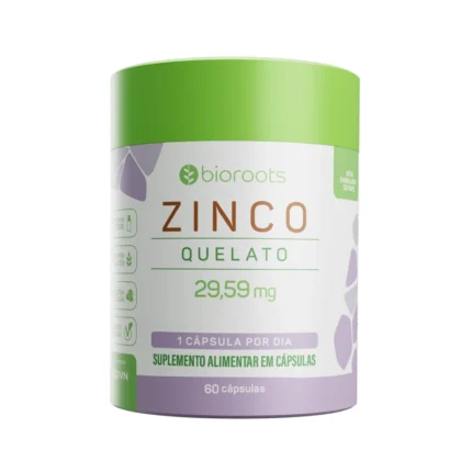 Zinco Quelato 30mg Bioroots 60 cápsulas
